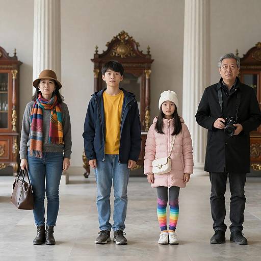 Family Portrait in a Grand Room