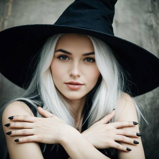 Realistic Portrait of a Witch with Long Hair
