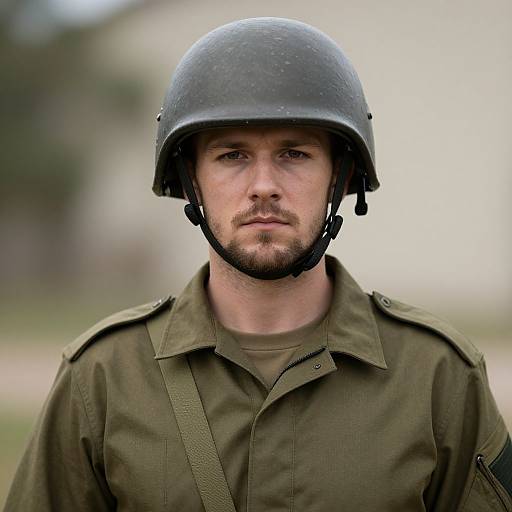 Realistic Man in Military Uniform
