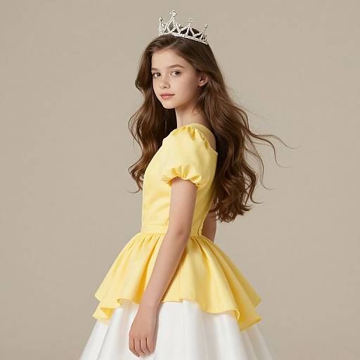 Girl in Yellow Dress with Crown