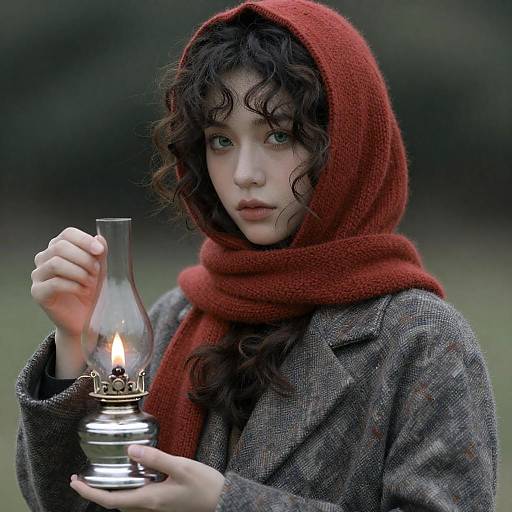 Portrait of a Young Woman with Lamp