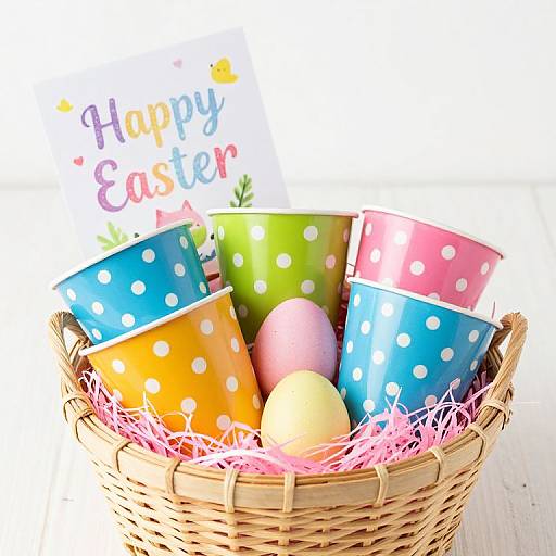 Colorful Easter Gift Basket with Card
