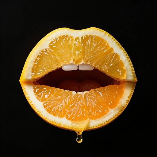 Surreal Citrus Lips Composition