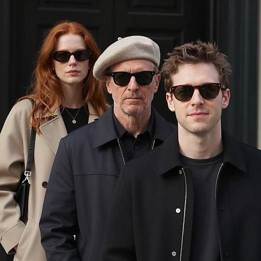 Three Stylish Adults Wearing Sunglasses
