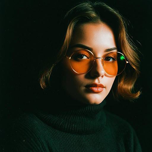 Retro Split-Lens Portrait — Orange and Black
