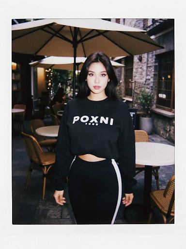 Photograph of an Asian woman with medium-length black hair, wearing a black 