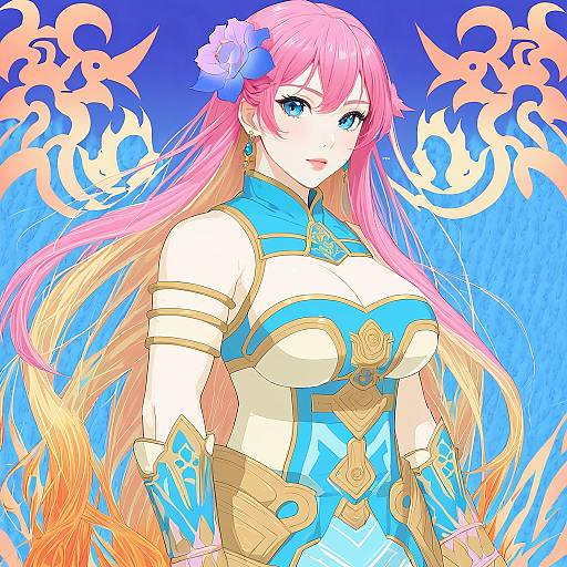 Illustration of Gunnthra (fire emblem), fire emblem in the style of Sukage