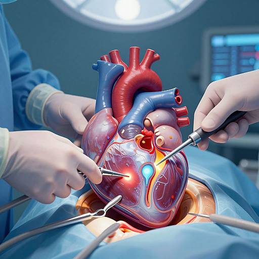 Futuristic Heart Surgery Illustration