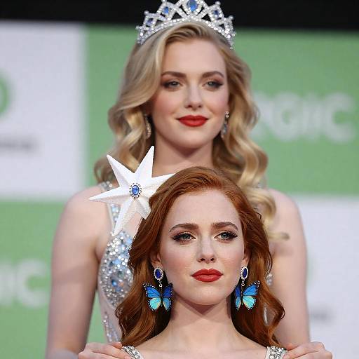 Festive Portrait of Two Women in Costumes