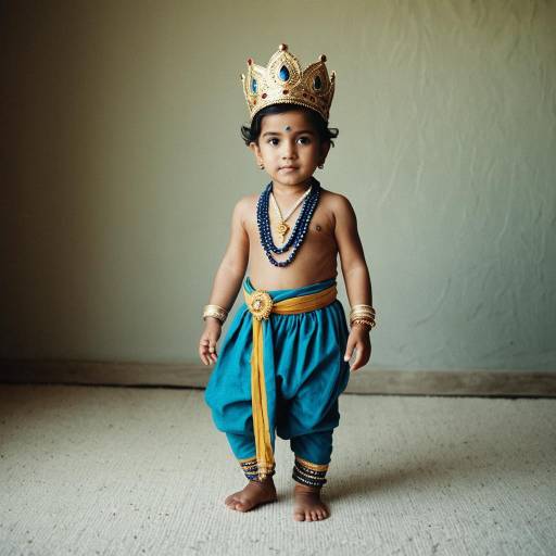 Toddler in Baby Krishna Costume