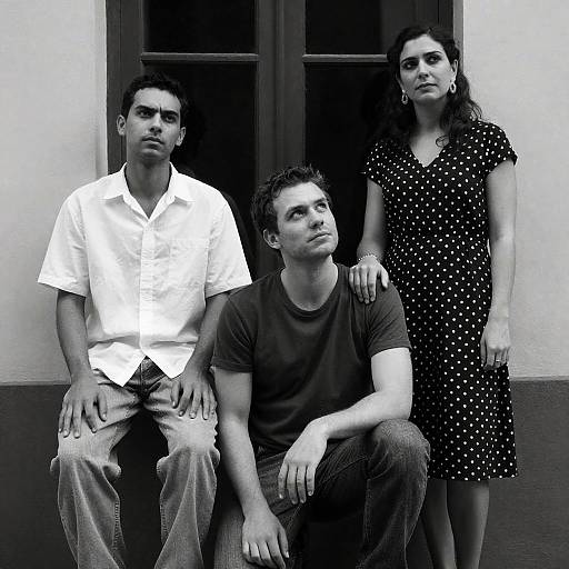 Dramatic Black-and-White Group Portrait