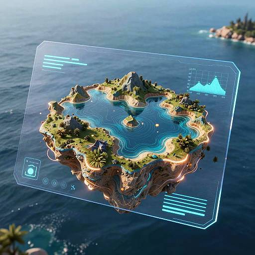 Futuristic Holographic Island Generator
