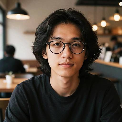 Confident Individual in Cozy Café Portrait