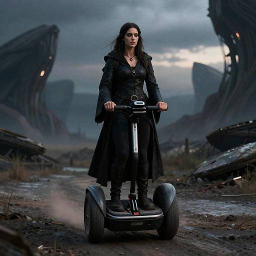Sorceress on Segway in Alien Twilight
