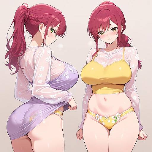 Pastel Purple Mesh Top with Braid