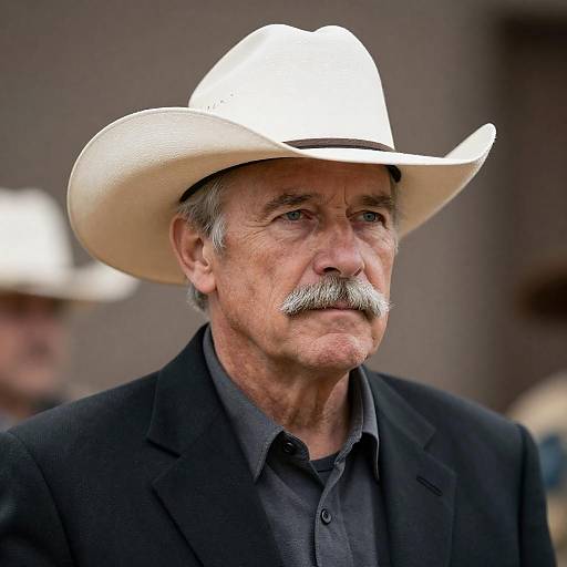 Portrait of an Older Man in Cowboy Hat