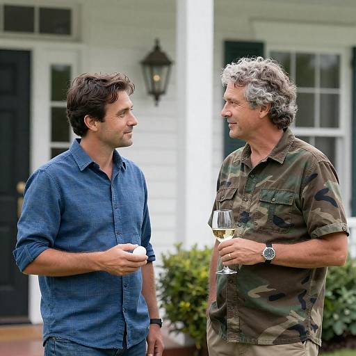 Two Men Outside a White House