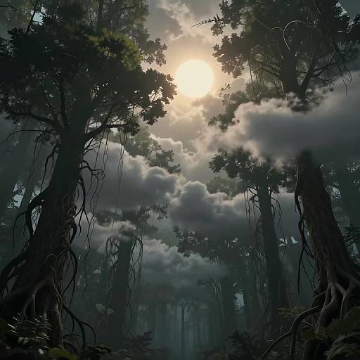 Surreal Inverted Forest Digital Art