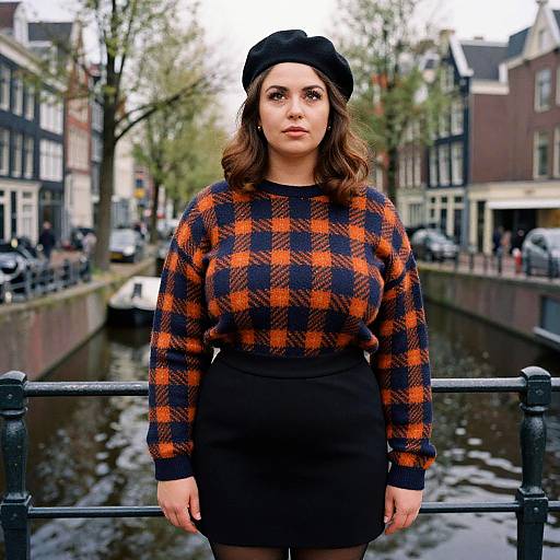 Preppy Woman on Historic Amsterdam Street