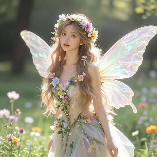 Ethereal Fairy in Sunlit Meadow