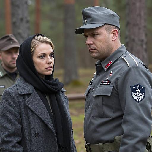 Tense Portrait of a Military Couple