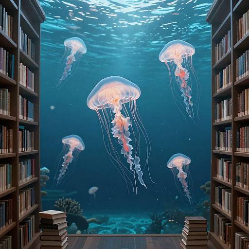 Underwater Living Library of Whispering Books