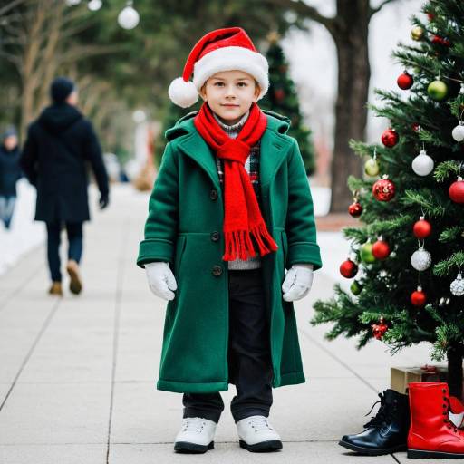 Festive Boy with Pickle Ornament