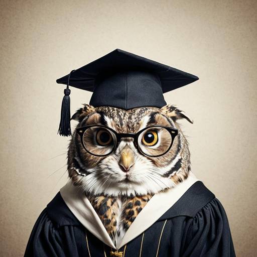 Owl in Graduation Cap and Gown