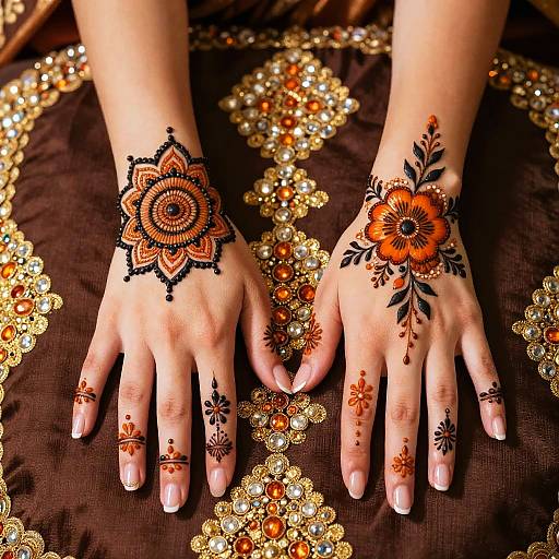 Intricate Henna Hands Close-up