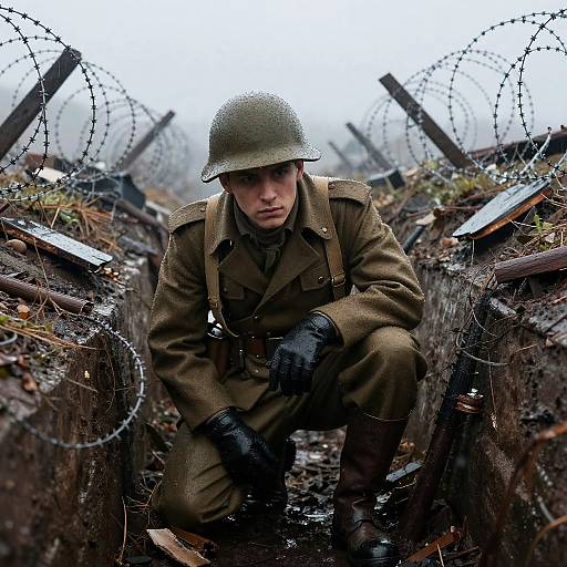 Crouched Krieg Soldier in Warzone