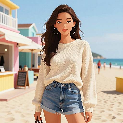 Confident Woman in Chic Beachwear