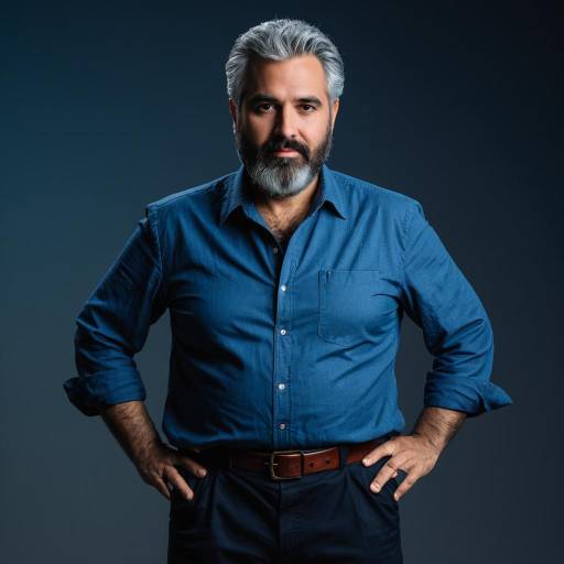 Middle-aged man in blue casual shirt