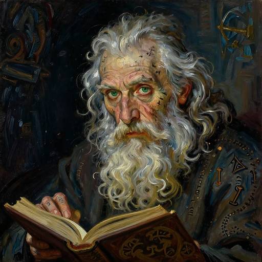 Chiaroscuro Portrait of Wise Wizard