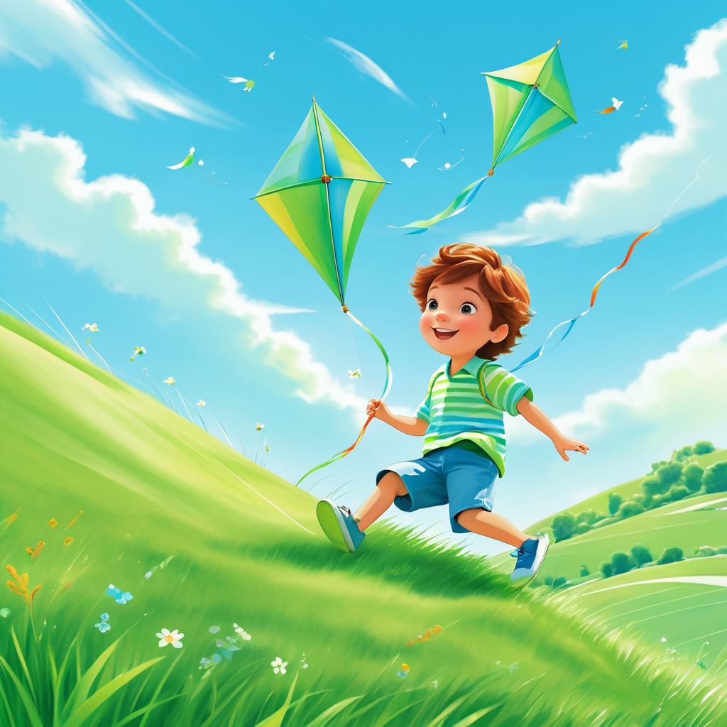 Joyful Spring Kite Flying Scene