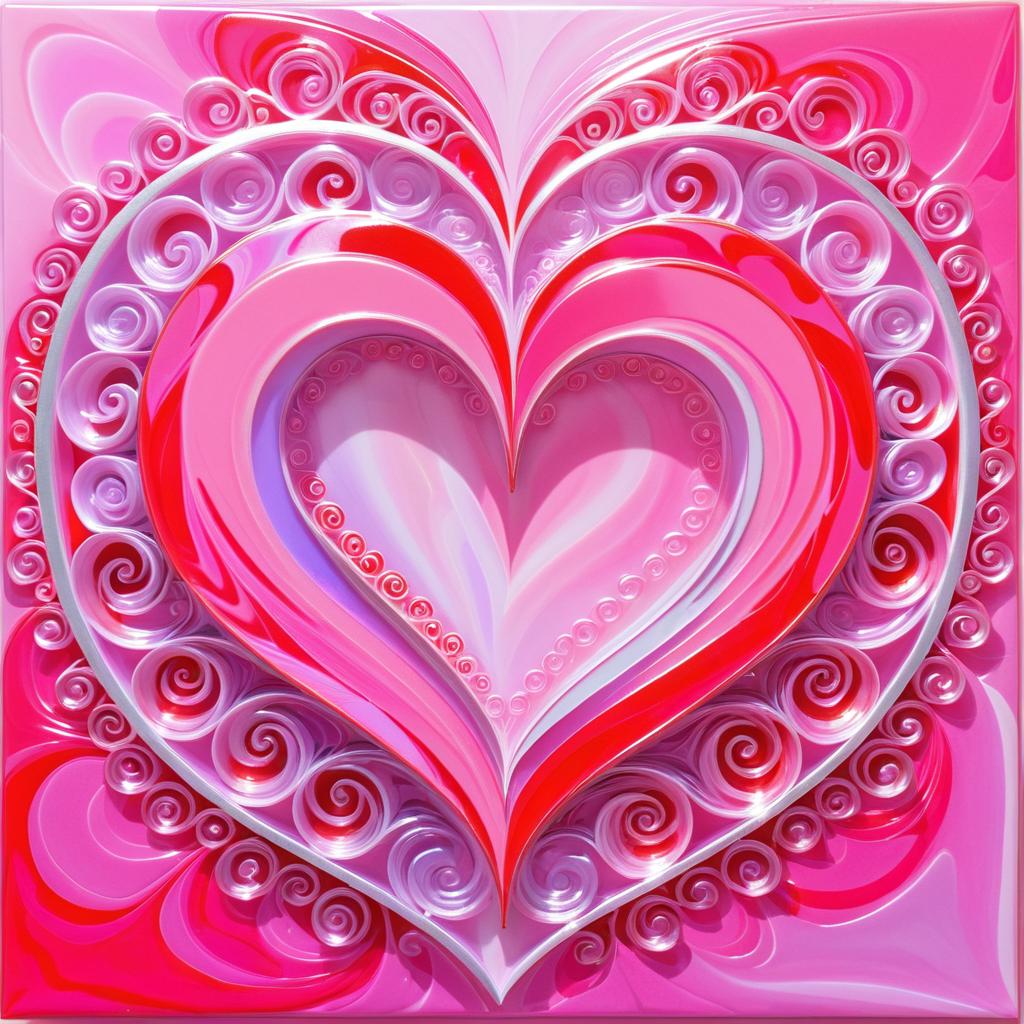 Vibrant Abstract Hearts of Love