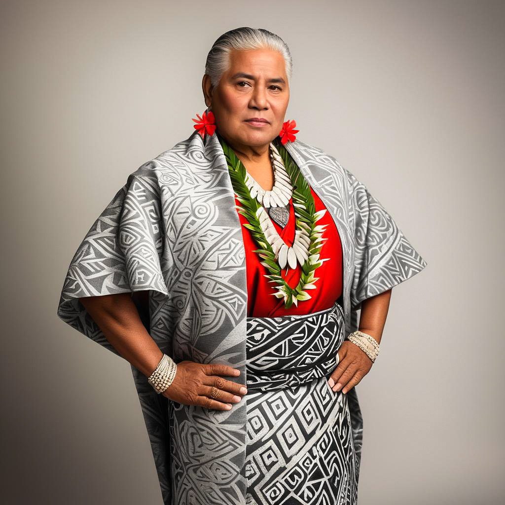 Proud Tongan Elder in Traditional Attire