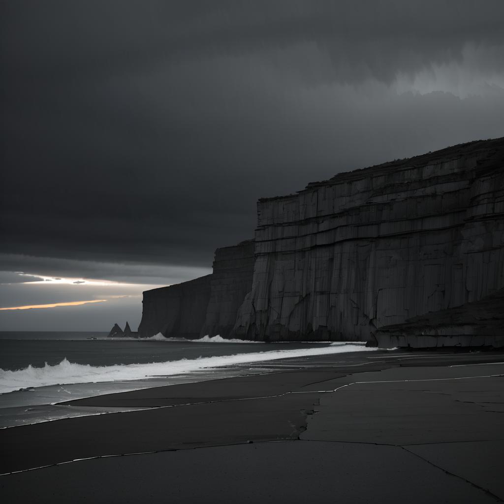 Dramatic Stormy Cliffs at Sunset