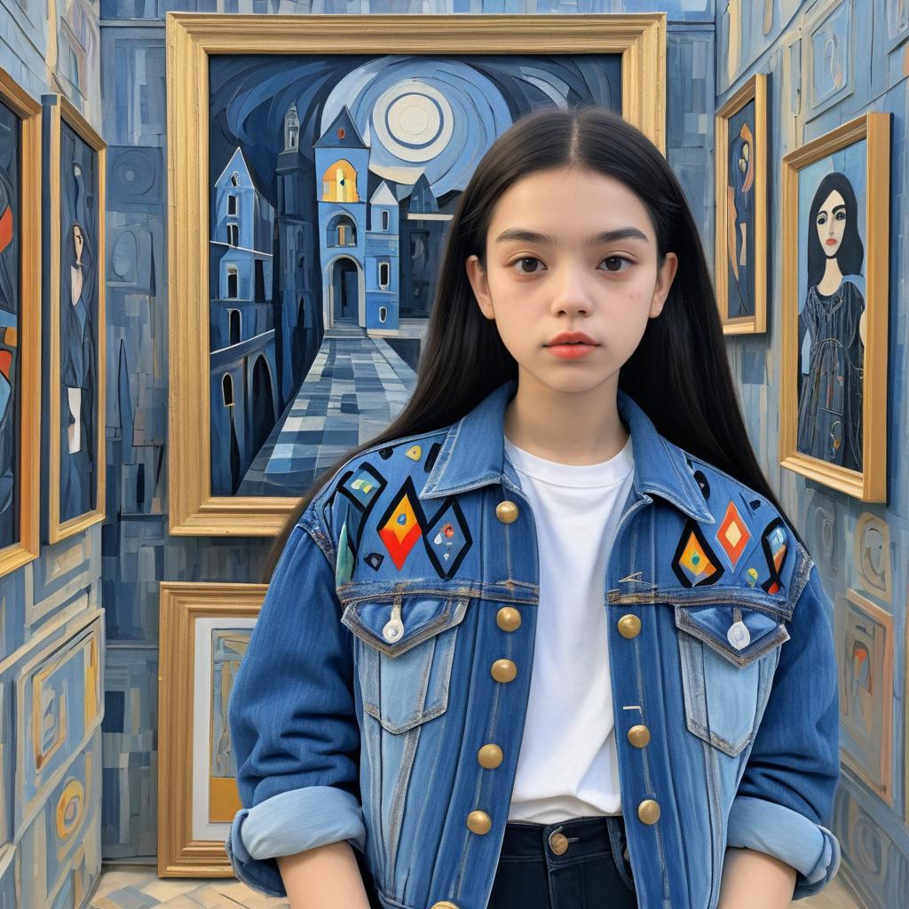 Surreal Teenage Girl in Picasso Style