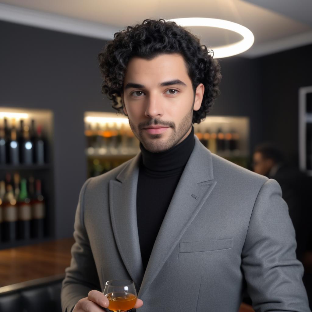 Confident Dapper Man with Cocktail