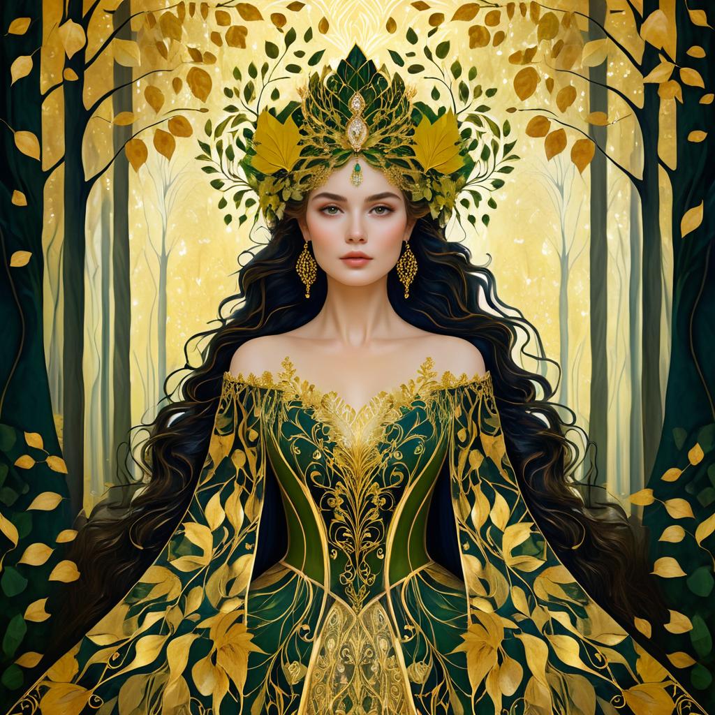 Elegant Woman in a Mystical Forest