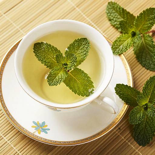 Top-Down Mint Tea Elegance