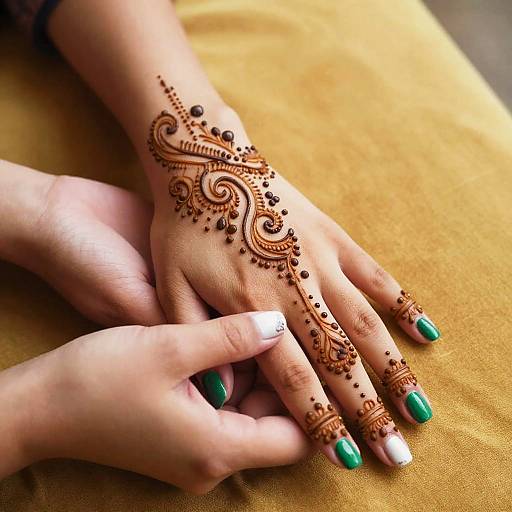Intricate Henna Adorned Hands Close-Up
