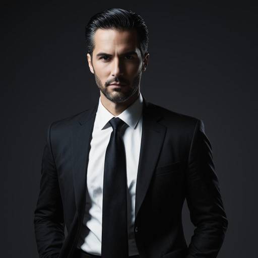 Serious Man in Dark Formal Suit