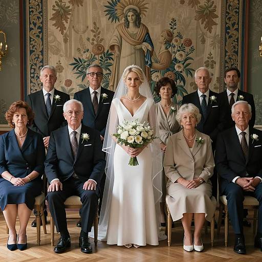 Elegant Wedding Scene with Guests