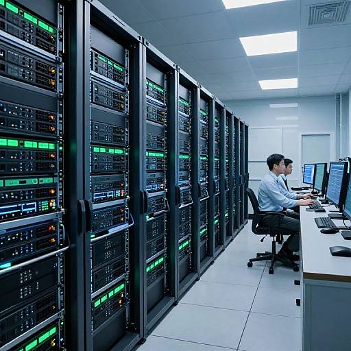 Futuristic Digital Archive Room