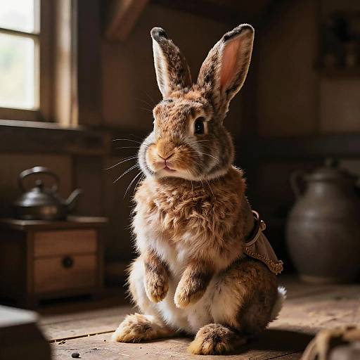 Cozy Bunny Human Hybrid Portrait