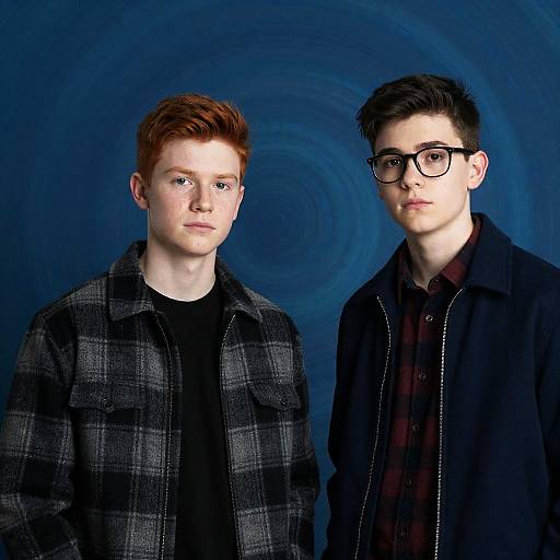 Teenage Boys Portrait with Swirling Background