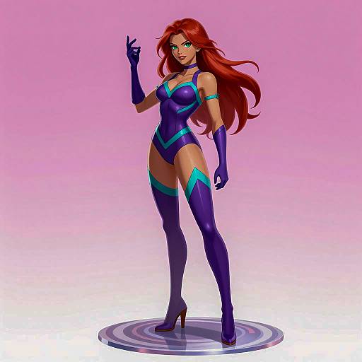 Vibrant Female Superhero Illustration