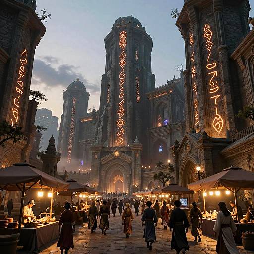 Eldian Cityscape at Dusk