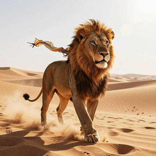 Lion Pepe as Desert Nomad